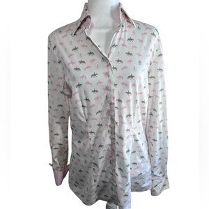 Fior Da Liso Equestrian Western Button Down Polo Shirt Top SZ 8
